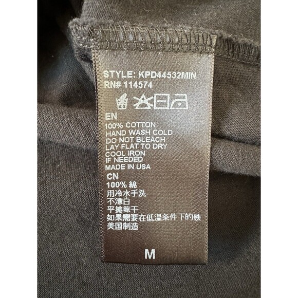 Konus Mens Long Sleeve Pullover Geometric Print Crewneck Black T-shirt Size M - Picture 8 of 8